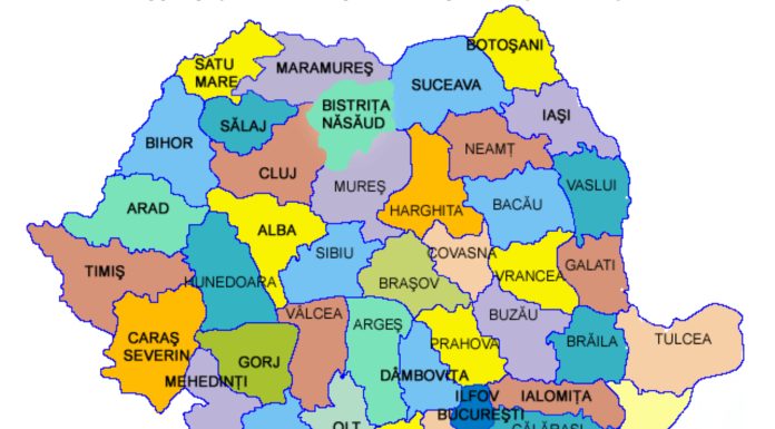Harta completă a județelor din România