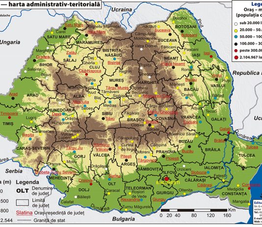 Harta Romaniei: cele mai importante orase si atractii turistice